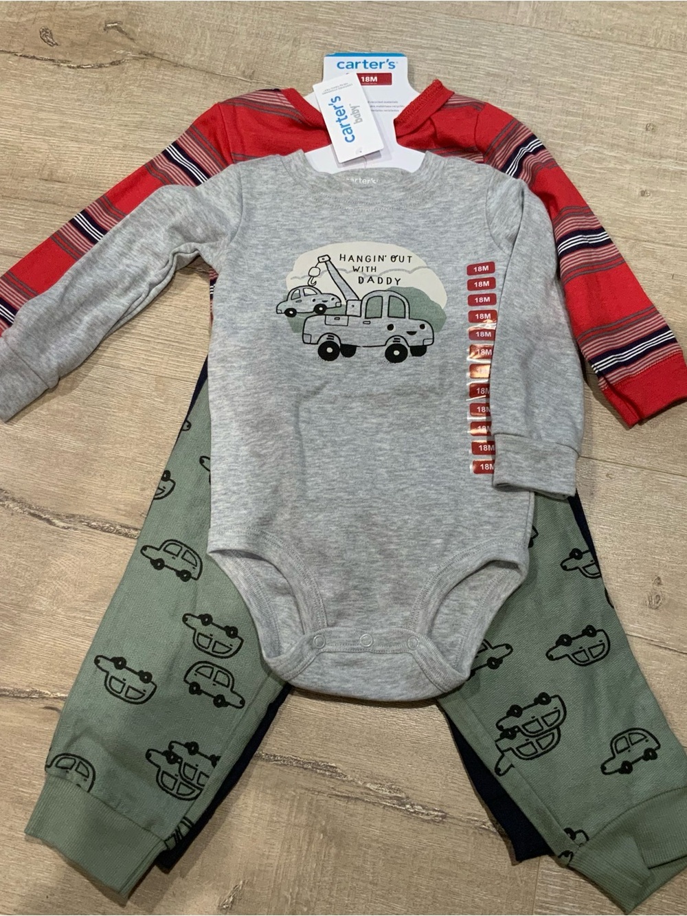 Carter's Gray 'Hangin Out With Daddy' Long-Sleeve Baby One-Piece
